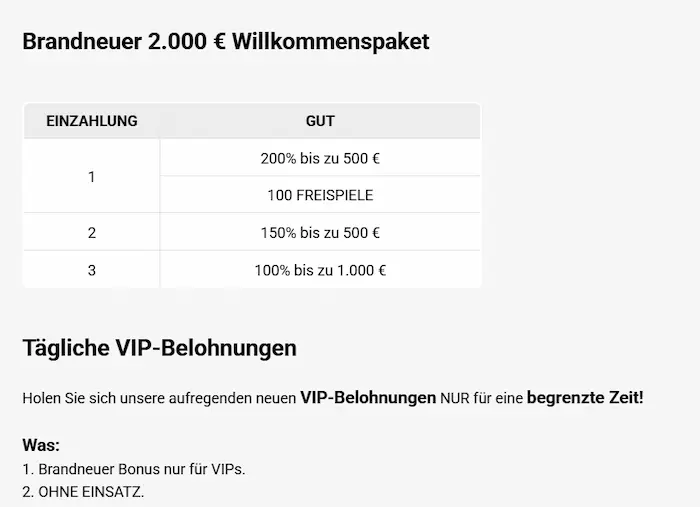 Unique Casino Schweiz bonus